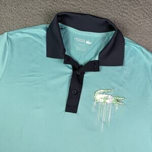Lacoste Sport Miami Open Tennis Polo Shirt Mens 2XL (7) Light Blue Performance